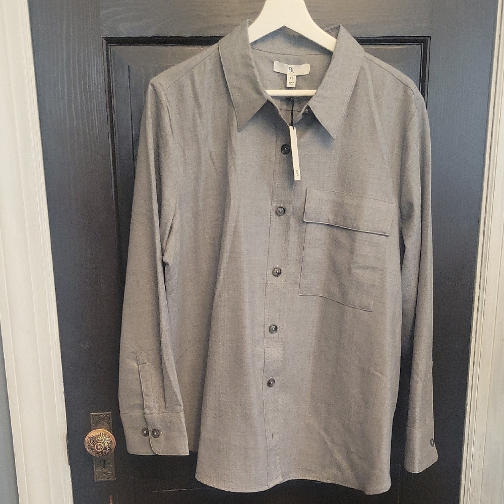 NWT 100% Wool Banana Republic Charcoal Women's Shirt